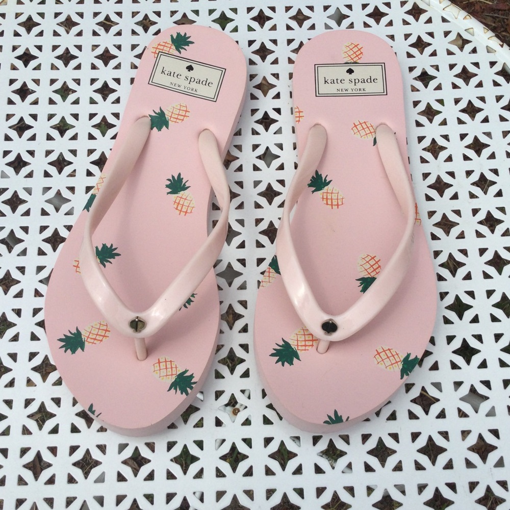 Kate Spade Pineapple Fiji Thong Flip Flops Sandals 7 - Picture 2 of 6